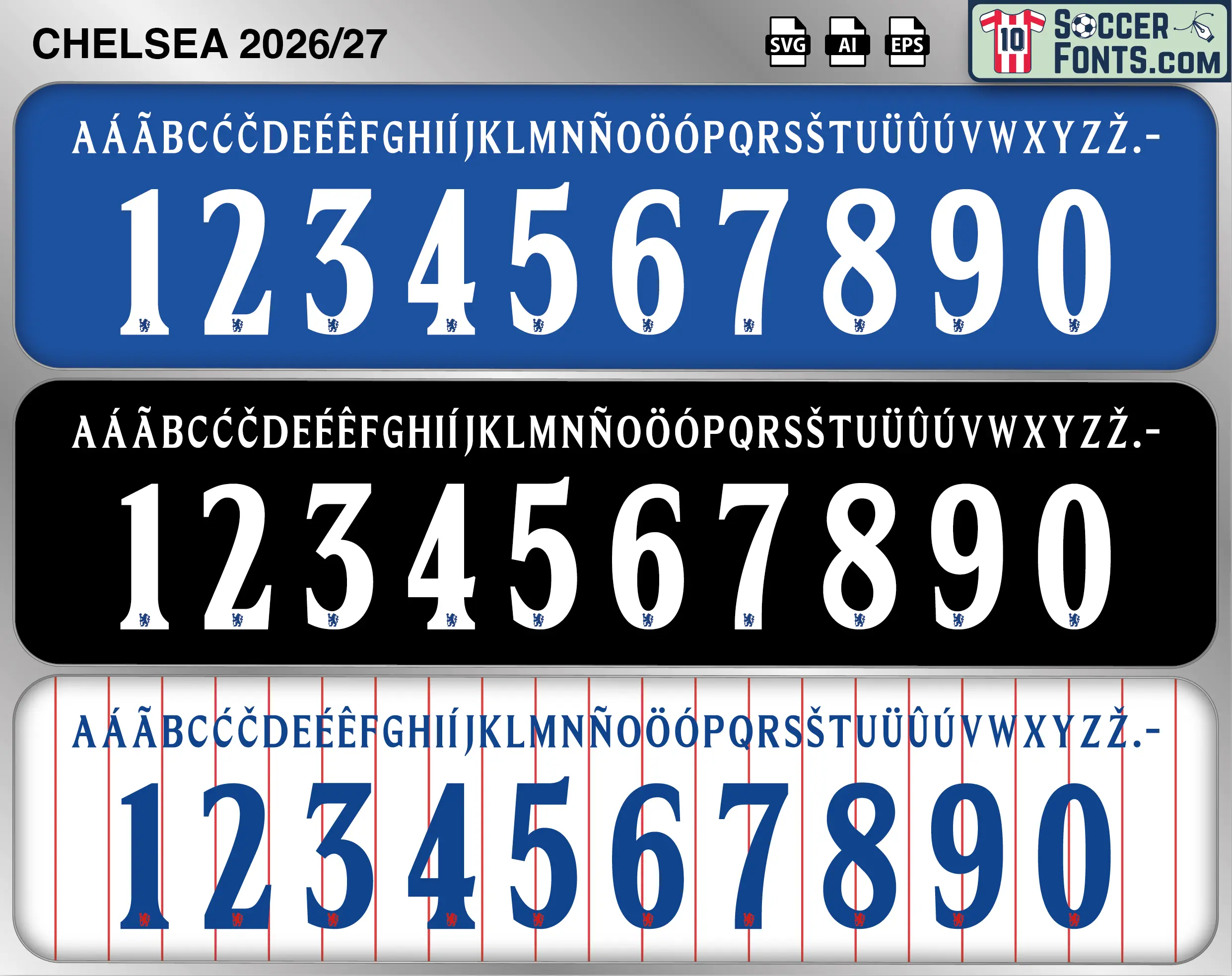 Chelsea 2026-27 font football shirt vector design