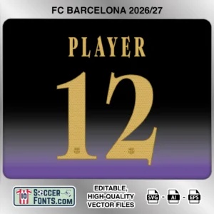 FC Barcelona 2026-27 Font Away Jersey Mockup