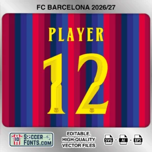 FC Barcelona 2026-27 Font Home Jersey Mockup