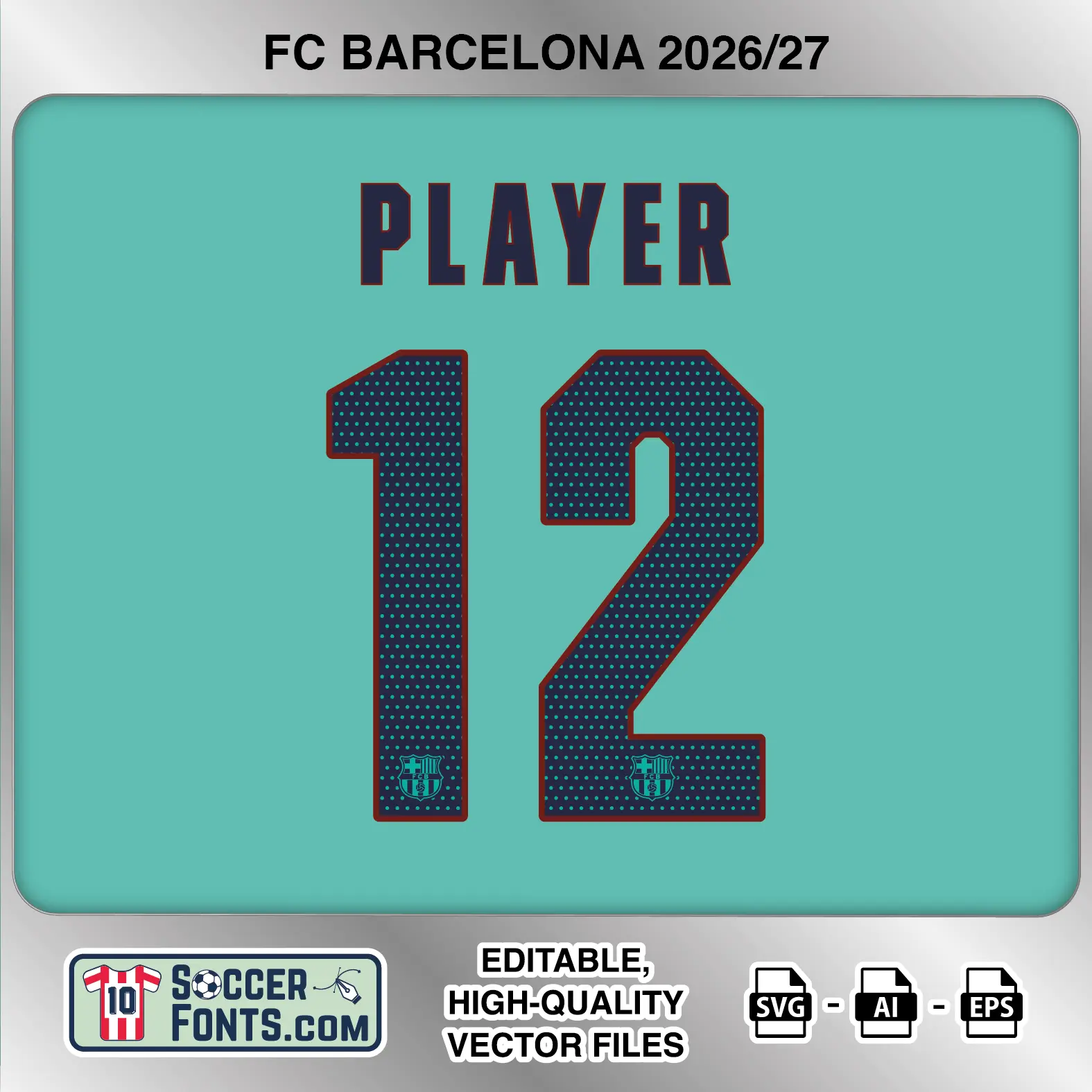 FC Barcelona 2026-27 Font Third Jersey Mockup