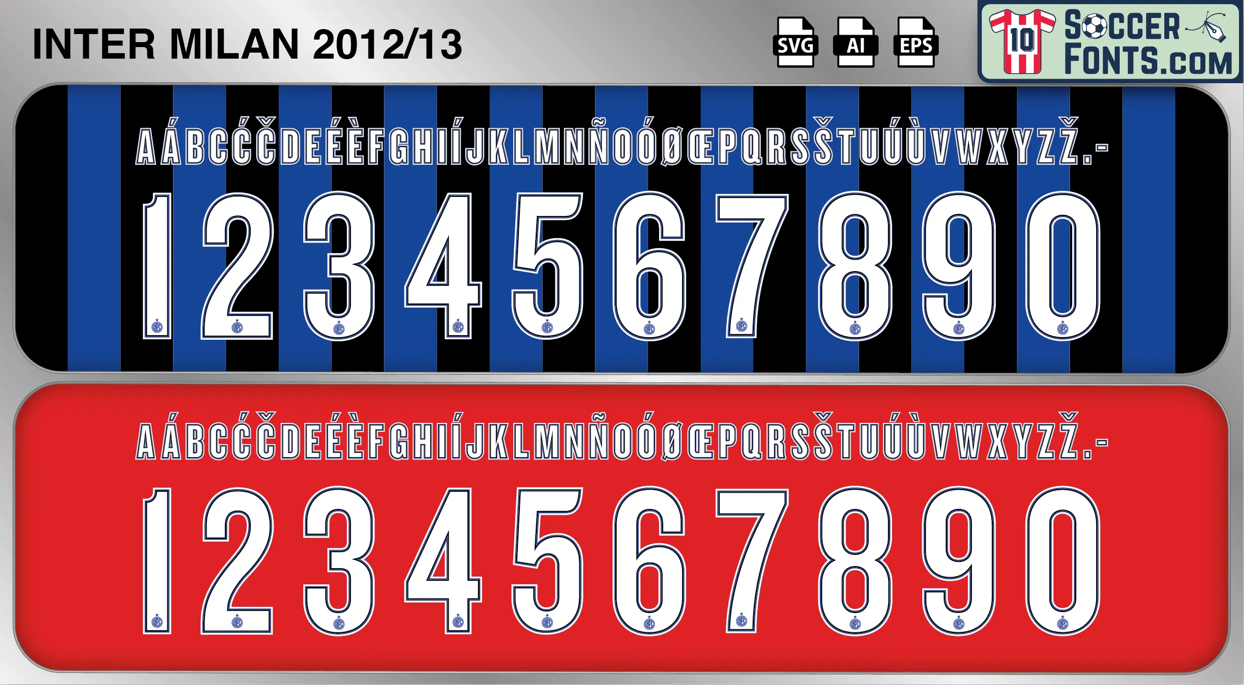 Inter Milan 2012-13 Font football shirt vector design