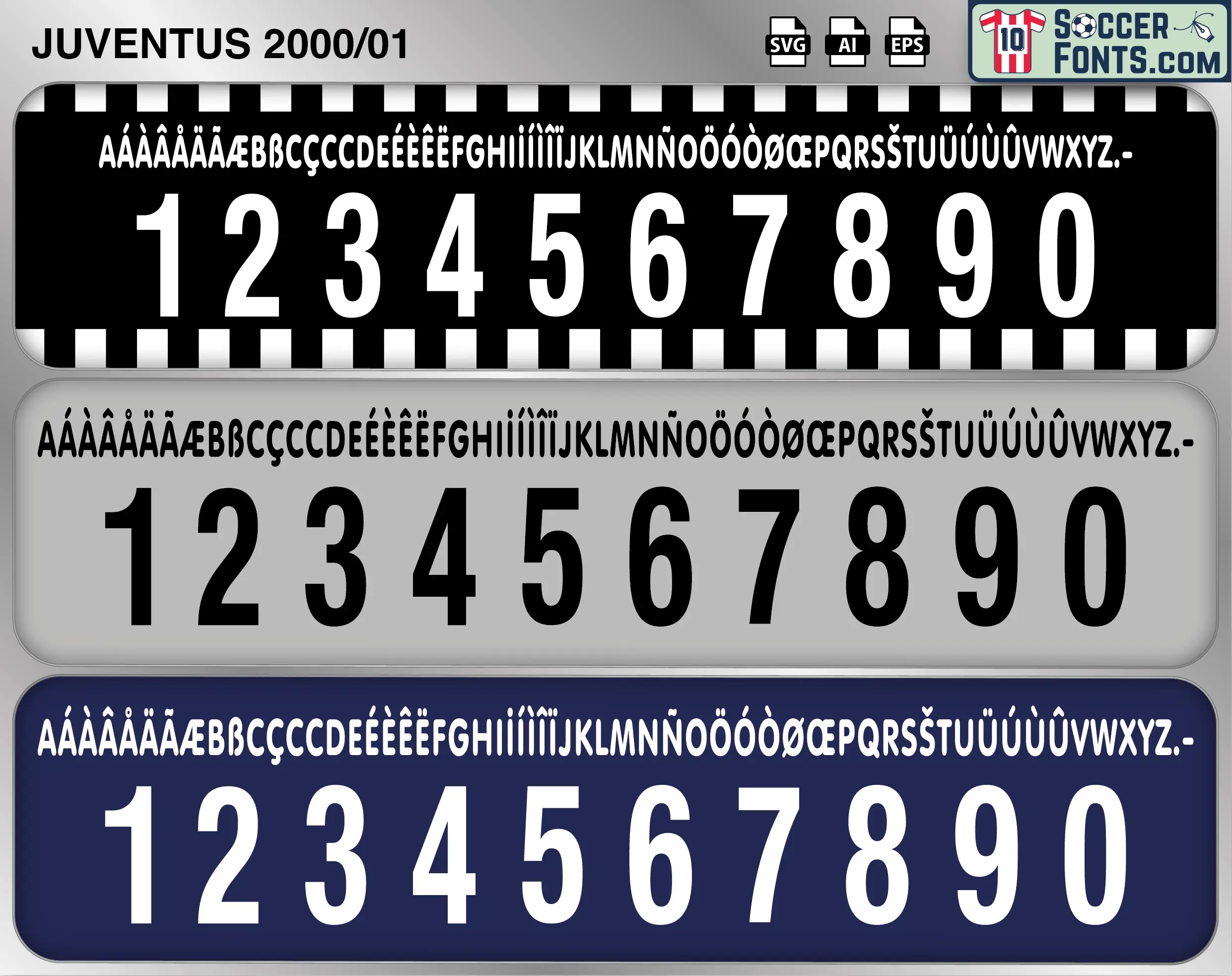 Juventus 2000-01 Font football shirt vector design