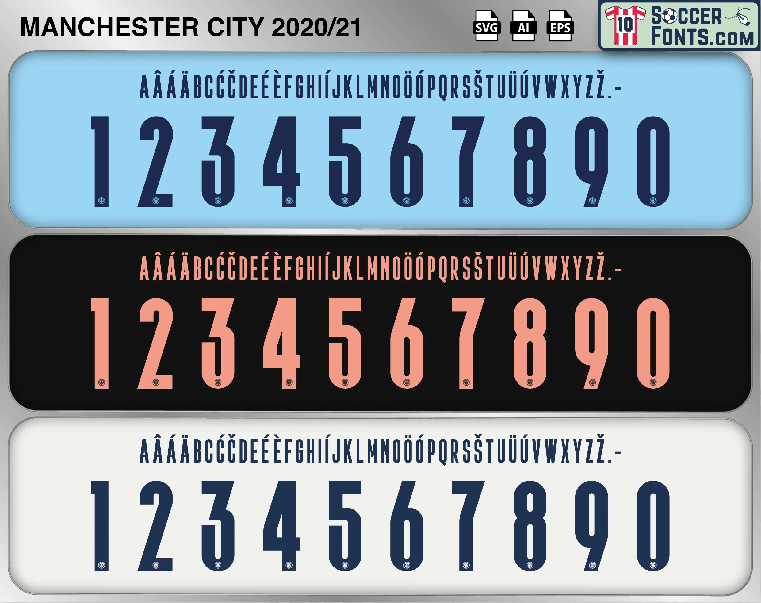 Manchester City 2020-21 Font football shirt vector design