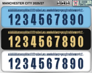 Manchester City 2026-27 Font football shirt vector design