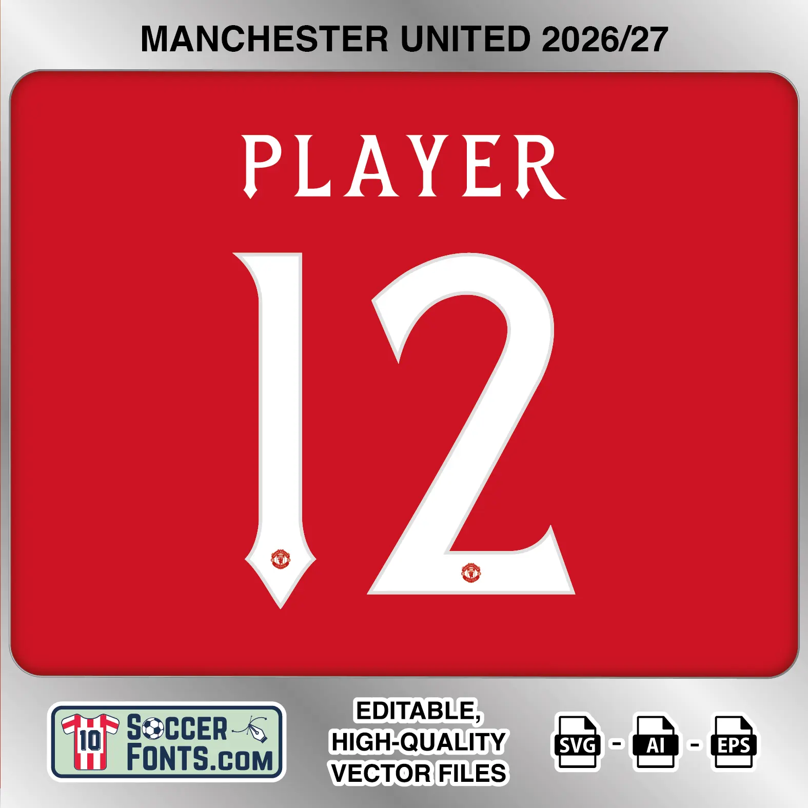 Manchester United 2026-27 Font Home Jersey Mockup