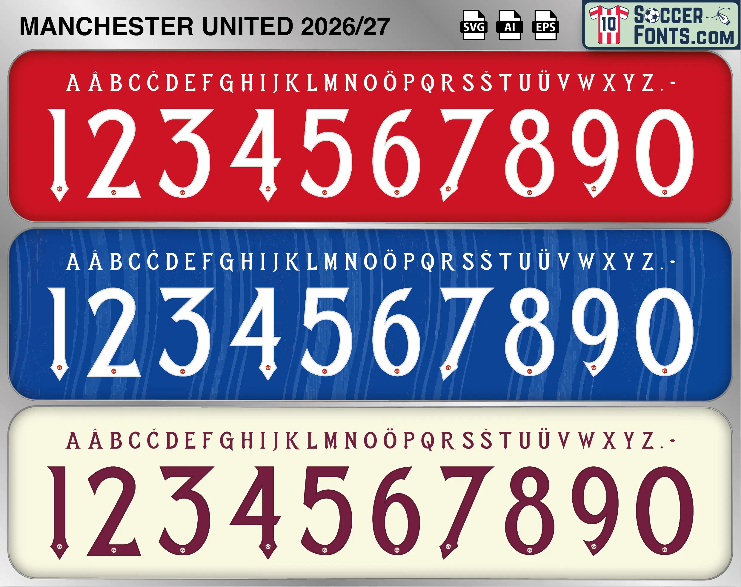 Manchester United 2026-27 font football shirt vector design