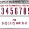 PSG 2025-26 Font Away UCL football shirt vector design