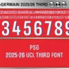 PSG 2025-26 Font Third UCL football shirt vector design