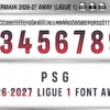 PSG 2026-27 Font Away UCL football shirt vector design