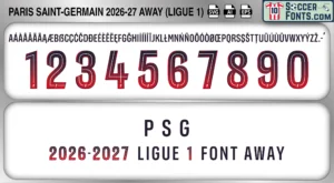 PSG 2026-27 Font Away UCL football shirt vector design