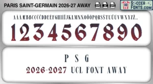 PSG 2026-27 Font Away UCL football shirt vector design