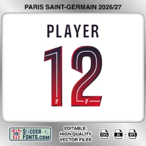 PSG 2026-27 Font Away Ligue 1 Jersey Mockup