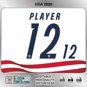 USA 2026 World Cup Font Home Jersey Mockup