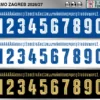 Dinamo Zagreb 2026-27 football shirt font showing alphabet letters and jersey numbers