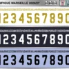 Olympique Marseille 2026-27 football shirt font showing alphabet letters and jersey numbers