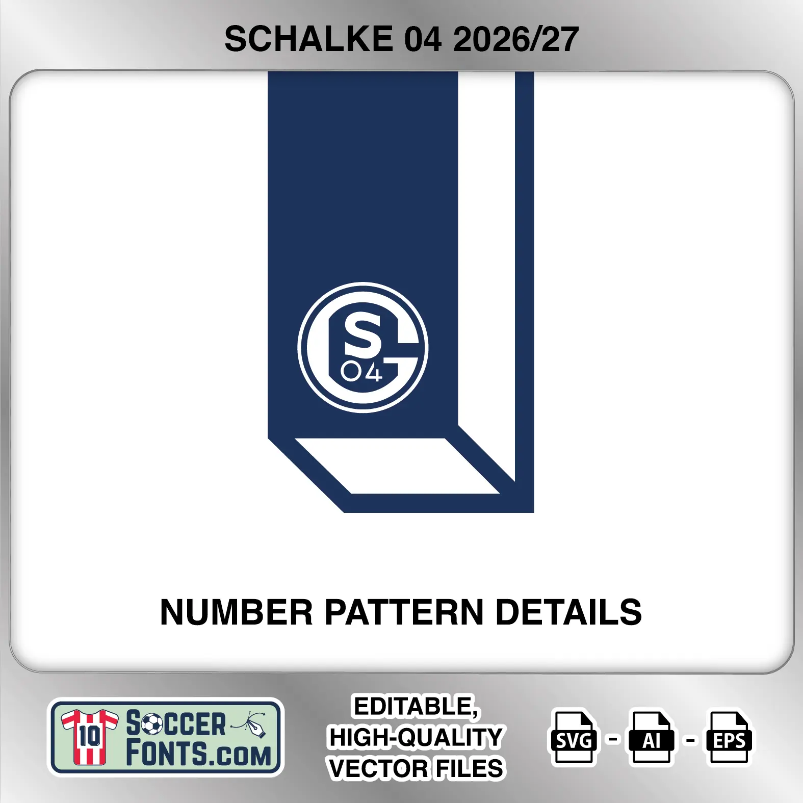 Schalke 04 2026-27 away football shirt number close-up showing pattern and club crest details inside