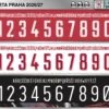 Sparta Prague 2026-27 football shirt font showing alphabet letters and jersey numbers