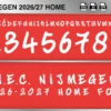 NEC Nijmegen 2026-27 home football shirt font showing alphabet letters and jersey numbers